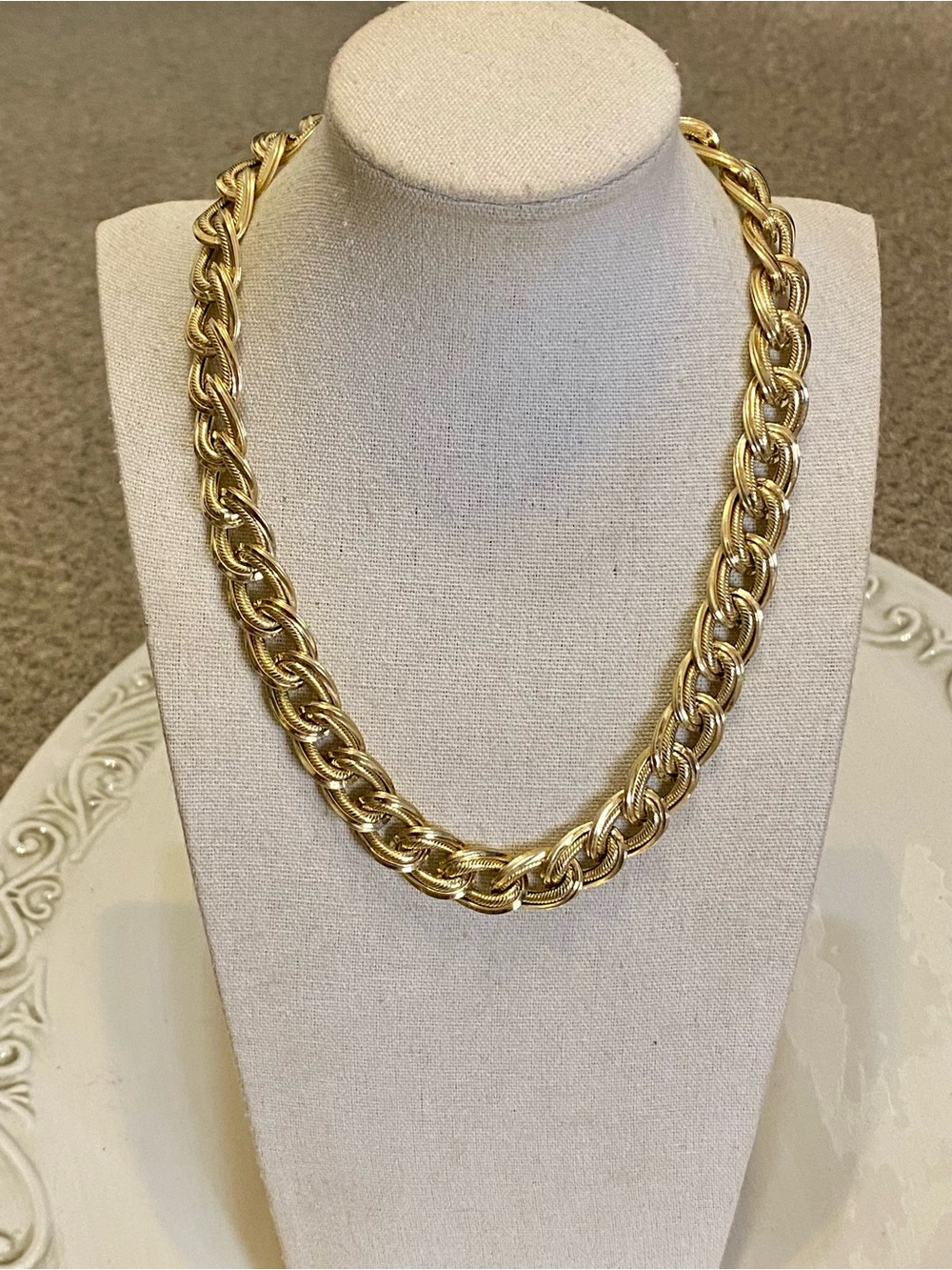 Sterling Silver Gold Wash Chunky Link Necklace 925 Turkey